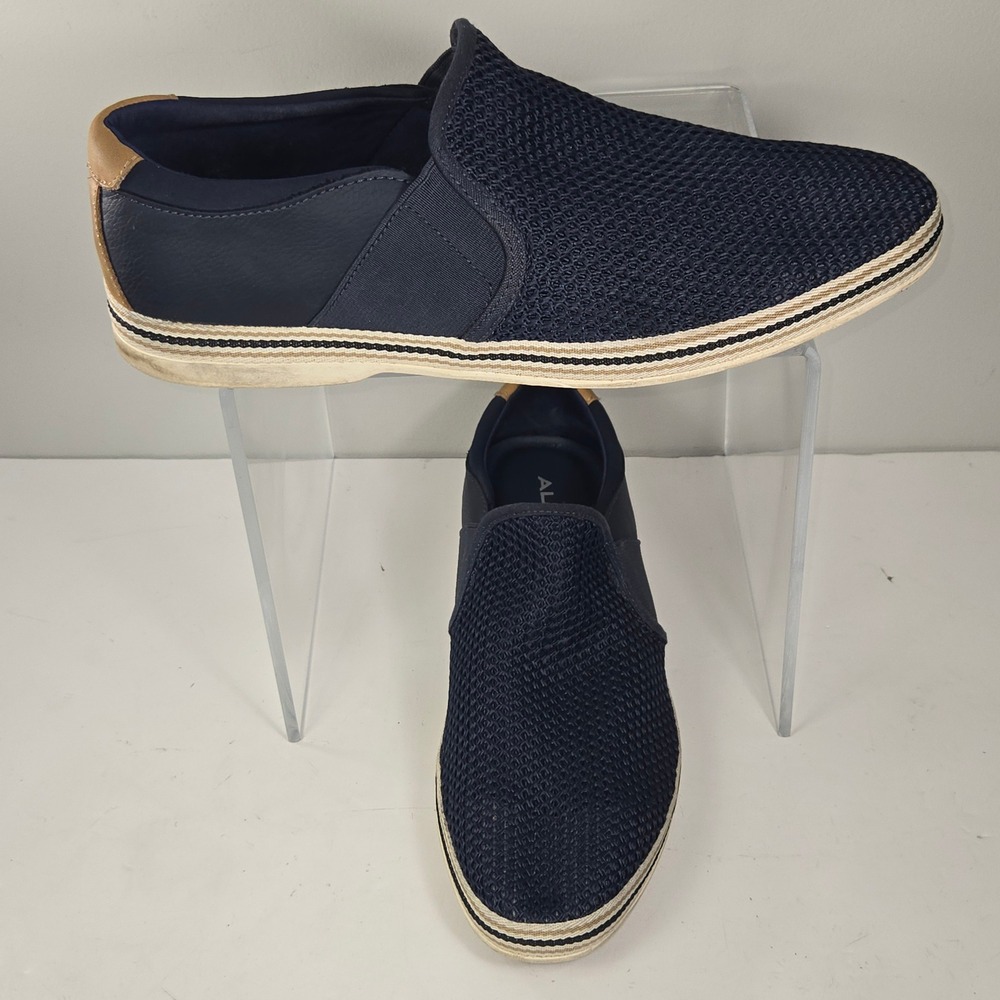 Aldo Mens Navy Blue Mesh Slip On Loafers Size 10 Casual Espadrille Sneakers AC93
